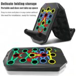 28-Hole Push-Up Board with Resistance Bands – Home & Gym Exercise Equipment for Chest, Arms, and Shoulders, Foldable Muscle Training Device