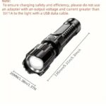 Baihuibri Rechargeable Super Bright LED Flashlight with Telescopic Zoom