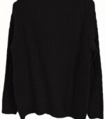 Women’s Navy Blue Geometric Cable-Knit Cardigan – Cozy Button-Front Sweater with Black Buttons, Round-Neck Long Sleeves, Perfect for Fall & Winter Layering - Image 7